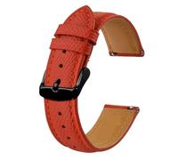 LXLAEOANG Texture Leather Watch Strap Belt for Men Women 18mm 20mm 22mm Bracelets Watchband Quick Replacement Black Silver Buckle para hombres mujeres(Red-Black,22mm)