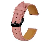 LXLAEOANG Texture Leather Watch Strap Belt for Men Women 18mm 20mm 22mm Bracelets Watchband Quick Replacement Black Silver Buckle para hombres mujeres(Pink-Black,22mm)