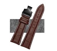 LXLAEOANG Watch Strap 23mm 24mm 26mm 28mm Big Width Black Brown Mens PU Leather Watch Strap Band Bracelets para hombres mujeres(Brown white black B,23.0mm)