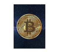 LXLXQ Pintura Abstracta Golden Bitcoin Creative Wall Art Canvas Poster Print Modern Home Decor Mural （30x40cm / 11,8 × 15,7 Pulgadas） Sin Marco