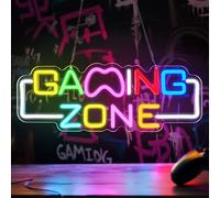 Lxmoneon Gaming Zone letrero de neón,Letreros de neón LED coloridos para juegos, Señales luminosas regulable para salas juegos, letrero luz de neón para áreas game, cuevas masculinas, regalo