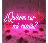Lxmoneon Quieres Ser Mi Novia Letrero de neón,neón de propuesta romántica | USB ¿Quieres ser mi novia luces de neón señales LED regulables para aniversario de boda Día de San Valentín