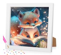 Lxmsja 5D DIY Diamond Art Painting Adultos Set con Marco, Zorro Diamante Painting Imágenes Adultos Niños DIY Mosaico Pintura Diamante Cuadros Arts Craft para Decoración de Pared del Hogar 18 x 18 cm