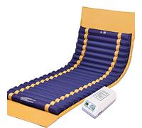 Lxn Colchón inflable antiescaras especial Colchón de una plaza Colchón antiescaras con orificio Fluctuación Sistema de cojín de colchón con bomba muda y orificio para bacinica, azul/dorado