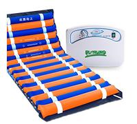 Lxn Colchón inflable antiescaras especial Colchón de una plaza Colchón antiescaras con orificio Fluctuación Sistema de cojín de colchón con bomba, incluida la desinflado rápido CPR, azul Cruz naranja