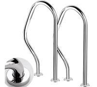 Lxning Barandilla De Piscina De Acero Inoxidable 304, Pasamanos Escalera De Piscina, con Juego Completo De Accesorios, para Entrada De Piscina Enterrada, Plateado (Size : One)