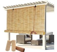 LXODOVZD Persianas Enrollables Exterior Cortina De Bambú Natural Estores De Bambú Cortinas De Cana Bambu10 45 60 80 100 120 150 170 180cm para Terraza Jardín Blackout Estor Bambu Cortina De Caña