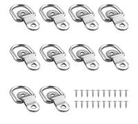 Lxoraziy 10 Piezas Anclaje Anillos, Anillo en D Anilla de Amarre, Anclajes Pared Acero Galvanizado Anillo, para Remolques, Camiones, Control de Carga y Montaje en Superficie, con Tornillos