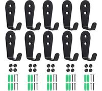 Lxoraziy 10 Piezas Ganchos Perchero de Pared, Gancho Perchero Pared de Inoxidable, Ganchos para Abrigos Resistentes con Tornillos, para Baño, Cocina, Oficina