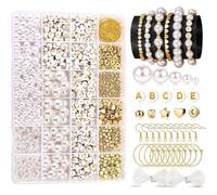 Lxoraziy 1120 Piezas Abalorios Para Hacer Pulseras, Bolitas con Letras para DIY Collares Manualidad, Kit para Hacer Pulseras para Pulseras DIY Manualidad Fabricación de Pulseras Joyas Kit