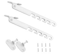 Lxoraziy 2 Piezas Cerradura de Seiguridad para Ventana 18cm, Limitador de Ventana de Seguridad con Tornillos, Ventilación de Bloqueo de Seguridad para Ajustar Las Aberturas de Las Ventanas(Blanco)