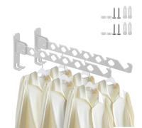 Lxoraziy 2 Piezas Plegable Perchero de Pared, 90 ° Plegable Percha de Ropa Pared Pequeño, Colgador Pared, para Lavandería, Dormitorio, Baño, Balcón(Blanco)