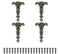 Lxoraziy 4 Piezas Bisagra Retro, Bisagras de Aleación Forma de Zinc T, Bronce Decorativas Retro Talladas Bisagras, con Tornillos, para Puertas Armario Joyero, Puerta Armario