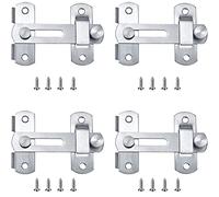 Lxoraziy 4 Piezas Cerrojo de Puerta, Cerradura de Puerta Engrosada, Seguridad Pestillo, Cerradurade Puerta de Acero Inoxidable, para Puerta Armario Ventana Gabinete