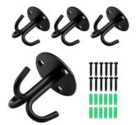 Lxoraziy 4 Piezas Ganchos de Techo, Gancho de Acero Inoxidable, Tarea Pesada Gancho de Pared con Tornillos para Colgar Ventiladores de Techo, Planta Cesta Herramienta y Mosquitera