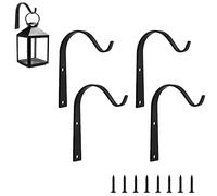 Lxoraziy 4 Piezas Ganchos para Macetas, Soporte de Pared, Ganchos de Pared Negros, Hierro Fundido Ganchos, para Interiores y Parques, Macetas Colgantes, Linternas(Blanco)
