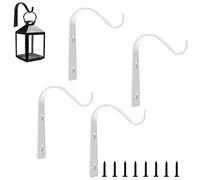 Lxoraziy 4 Piezas Ganchos para Macetas, Soporte de Pared, Ganchos de Pared Negros, Hierro Fundido Ganchos, para Interiores y Parques, Macetas Colgantes, Linternas(Negro)