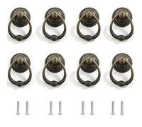 Lxoraziy 8 Piezas Cajón Anillo Tirador, Tiradores de Metal Vintage Tirador, Manija Vintage, Pomos para Cajones con Tornillos, para Cocina, Cajones, Armarios, Cómodas