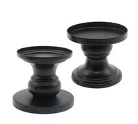 Lxoraziy Candelabro Negro Juego de 2 Candelabro Decorativos de Velas, Disponible a Doble Cara, para Velas Cónicas de 2.5 cm&Velas de 8cm Decoración del Soporte