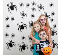 Lxoraziy Set di 24 Pezzi Adesivi da Parete 3D Ragno per Halloween con Adesivo, Ragni in Plastica Nera per Decorazioni Murali, Decorazioni Spaventose, Accessori per Feste DIY (24PCS-Spider, Araña)