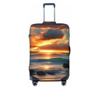 LXqlSS Beach Maui Hawaii Sunset Sea Waves Nubes Fundas de equipaje para maleta aprobada, protector de maleta para equipaje de 18 a 32 pulgadas, grande, playa Maui Hawaii Sunset Sea Waves Clouds, L,