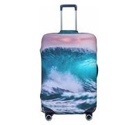 LXqlSS Blue Ocean Wave - Fundas de equipaje aprobadas para maleta, protector de maleta para equipaje de 18 a 32 pulgadas, ola azul del océano, M, Blue Ocean Wave, M