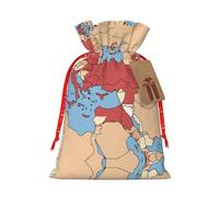 LXqlSS Bolsa de arpillera con estampado de mapa regional de Turquía, bolsa de regalo de Navidad con cordones y etiqueta de regalo, regalos de boda y fiesta de Navidad