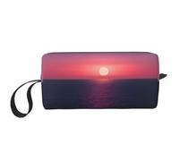 LXqlSS Bright Moon at Sea - Bolsas de cosméticos hippie para mujer, bolsa de maquillaje portátil, bolsa de almacenamiento de viaje, bolsa de recepción diaria, bolsa de aseo de gran capacidad, color