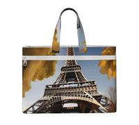 LXqlSS Cityscape Paris - Bolsa grande de lona con estampado de la Torre Eiffel de Francia para mujer, bolsa de trabajo utilitaria con compartimento, profesor, uso diario