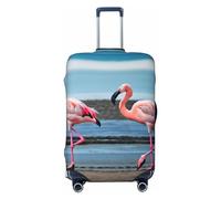 LXqlSS Flamingos on the beach - Fundas de equipaje aprobadas para maleta, protector de maleta para equipaje de 18 a 32 pulgadas, diseño de flamencos en la playa, M, Flamencos en la playa, M