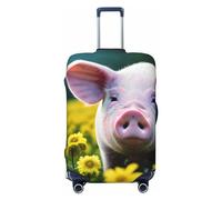 LXqlSS Fundas de equipaje de cerdo de flores aprobadas para maleta, protector de maleta para equipaje de 18 a 32 pulgadas, mediano, cerdo de flores, M, Cerdo de flores, M