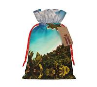 LXqlSS island of cuba - Exquisita bolsa de regalo de Navidad, bolsas de tela reutilizables para envolver regalos, experiencias memorables, pequeña, color negro
