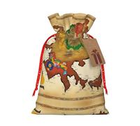 LXqlSS Kingdom of Bhutan - Bolsa de arpillera con estampado map03, bolsa de regalo de Navidad con cordones y etiqueta de regalo, regalos de boda y fiesta de Navidad