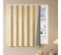 LXRHLIKG Aislante Termico Ventanas, Aislante Ventana de 3 Capas de Tela Oxford 600D con Rieles Deslizantes, Reducción de Ruido y Bloqueo de Luz(Yellow,180x150cm/71x59in)