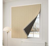 LXRHLIKG Aislante Termico Ventanas, Termico para Ventanas de 3 Capas, Tela Oxford 420D Gruesa, con Tira Adhesiva, Ideal para Sótanos de Casas Rodantes(Beige,150x180cm/59x71in)