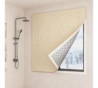 LXRHLIKG Aislante Ventana, Aislante de 4 Capas, Aislante Termico Ventanas Frio con Tira Adhesiva, Impermeable por Ambas Caras y Que Protege la Privacidad(Beige,100x120cm/39x47in)