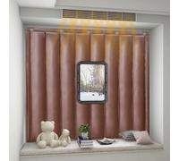 LXRHLIKG Aislante Ventana, Termico para Ventanas de PU, con Tira Adhesiva y Gancho. Insonorizada, Impermeable y Opaca(Brown,80x120cm/31x47in)
