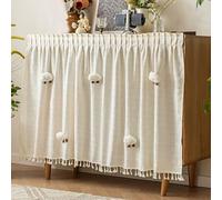 LXRHLIKG Cortinas para Armarios sin Puertas, Cortinas de Gabinete, Fijación con Tira Adhesiva, con 5 Decoraciones de Nubes, Diseño Plisado, para Estantes/armarios Abiertos(120x150cm/47x59in)