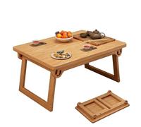 LXRHLIKG Mesa Centro Plegable, Mesa Baja de Suelo Japonesa de Madera de Pino, Estructura de Espiga y Caja, Patas en Forma de U, para Sentarse en el Suelo(80cm/31in)