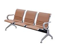 LXRHLIKG Silla Sala de Espera con Reposabrazos, Banco de Recepción de Oficina de 3 Plazas, con Cojín de PU, para Oficinas, Aeropuertos, Clínicas, Bancos, Salones de Belleza y Peluquerías(Brown)