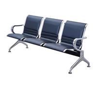 LXRHLIKG Silla Sala de Espera con Reposabrazos, Banco de Recepción de Oficina de 3 Plazas, con Cojín de PU, para Oficinas, Aeropuertos, Clínicas, Bancos, Salones de Belleza y Peluquerías(Blue)