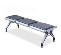 LXRHLIKG Sillas Sala de Espera, Banco de la Sala de Espera con Cojín de PU, Sillas de Recepción de 3 Plazas Sin Respaldo para Oficinas, Bancos, Hospitales, Escuelas y Aeropuertos(Black)