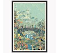 LXRTMDY Señor del anillo vintage ilustración verde lienzo pared arte retro película póster decoración de la habitación tierra media foto dormitorio regalos para adolescentes 20 x 30 cm