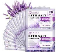 LXSKN Sales de baño - 26 piezas de sal de burbujas - alternativa de baño empaquetada individualmente a la sal de Epsom, alivia el dolor muscular, baño de burbujas para hombres y mujeres, relaja y