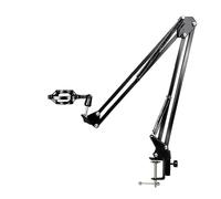 LxsNyvantic Brazo de micrófono con shock mount y pinza de escritorio, brazo plegable de 4 ejes con giro 360°, soporte Ø45-51 mm antideslizante, ideal para podcast, streaming y home-studio