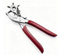 LxsNyvantic Para Cuero,Con Mango Rojo,6 Hoyos Sacabocados,para Piel, Correas, Tarjetas, Goma Y Más,con 6 Tamaños,(2-4.5 Mm)