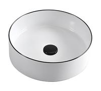 LXTEDJ Lavamanos De Baño Moderno De Cerámica, Blanco, Lavabo Sobre Encimera, Apto Para Guardarropa Y Tocador (Solo Palangana) Redondo-40X40X12CM
