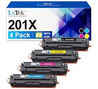 LxTek 201X 201A Negro Toner CF400X CF400A Compatible para HP 201X Negro para HP M277dw Toner Color Laserjet Pro MFP M277 M252dw M277n M274n M252n M252 M277c6 (Negro, Cian, Amarillo, Magenta)