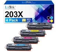 LxTek 203X CF540X Compatible para HP 203X 203A CF540A para Tóner HP Color Laserjet Pro M281fdw para HP Color Laserjet Pro MFP M280nw M281fdw M281fdn M281cdw M254dn M254dw M254nw (Paquete de 4)