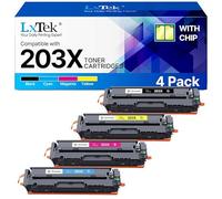 LxTek 203X - Cartucho de tóner Compatible para HP 203X 203A CF540X CF540A para Color Laserjet Pro MFP M281fdw M254dw MFP M281fdn MFP M280nw M254nw M254dn M281 M254 (Negro Cian, Magenta Amarillo, 4